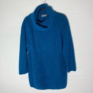 Mos Mosh Blue Mindy Thora Long Rollneck Knit Alpaca/Wool Bld Cowl Neck Sweater M